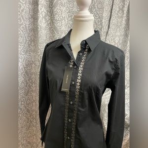 🆕 Banana Republic petite women’s black collared shirt NWT size 10